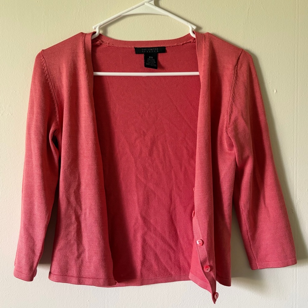 Silk Coral Cardigan by The Limited